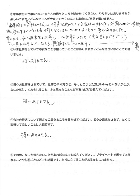 家事代行倶楽部で働くハウスキーパー（55歳、家事代行経験8年）が書いた仕事の感想や会社の評価１